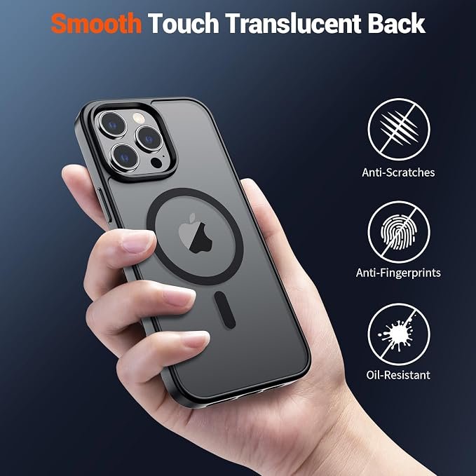SUPFINE Magnetic for iPhone 14 Pro Max Case Black | With Screen Protector, Translucent Matte, Compatible with MagSafe, Military Grade Drop Proof, Rugged Shockproof Protective Visit the SUPFINE Store - Image 2