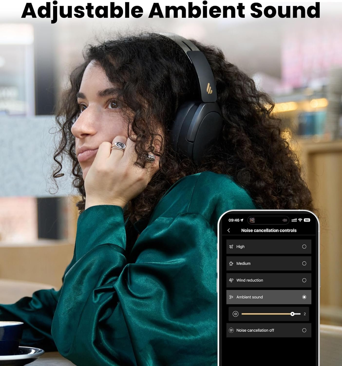 Edifier W80 Over Ear Headphones with -49dB Active Noise Cancelling, Black | LDAC Hi-Res Wired & Wireless, AI Clear Call, Fast Charging, Multipoint Connection, Bluetooth 5.4, Foldable Light Frame - Image 4